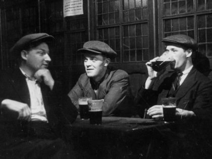26th September 1942: Men drinking in the Prospect of Whitby pub in London. Original Publication: Picture Post - 1230 - A Quiet Evening In A Riverside Pub - pub. 1942 (Photo by Kurt Hutton/Picture Post/Hulton Archive/Getty Images)