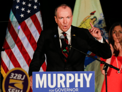 New Jersey Gov.-elect Phil Murphy speaks at an election night rally on November 7, 2017 in Asbury Park, New Jersey. Murphy was projected an early winner over Republican Lt. Gov. Kim Guadagno. (Photo by Eduardo Munoz Alvarez/Getty Images)