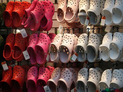 CHICAGO - JULY 23: Crocs footwear is displayed in one of the company's retail stores July