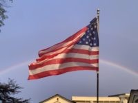 American flag rainbow (Joel Pollak / Breitbart News)