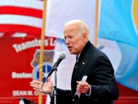 Former US Vice President Joe Biden speaks at a rally organized by UFCW Union members in Dorchester, Mass., on April 18, 2019. Photo: Joseph Prezioso/AFP/Getty Images