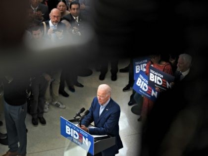 HOUSTON, TX - MARCH 02: Democratic presidential candidate former Vice President Joe Biden speaks to supporters at a campaign event on March 2, 2020 in Houston, Texas. Candidates are campaigning the day before Super Tuesday, when 1,357 Democratic delegates in 14 states across the country will be up for grabs. …