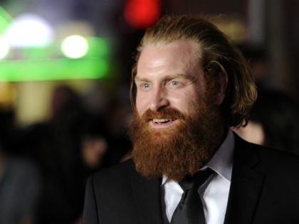 Norwegian actor Kristofer Hivju, a cast member in "The Thing," poses at the premiere of the film, Monday, Oct. 10, 2011, in Los Angeles. The movie, a prequel to the 1982 horror film of the same name, is released in theaters on Friday. (AP Photo/Chris Pizzello)