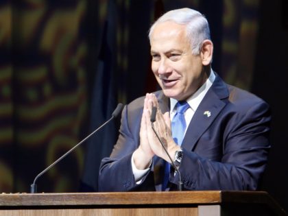 Netanyahu namaste (Gil Cohen-Magen / AFP / Getty)