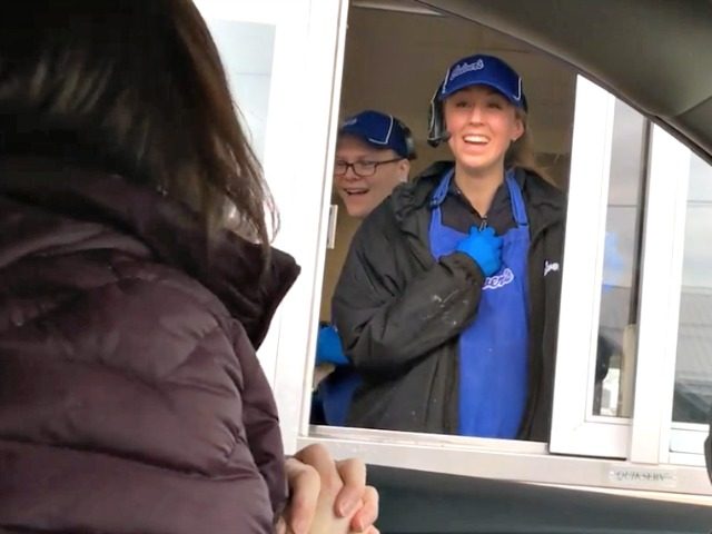 Principal at Drive Thru with Valedictorian