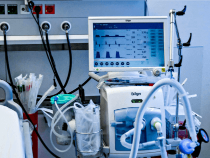 A ventilator is pictured during a training in Hamburg, Germany, on March 25. The medical devices can be life-saving for patients with severe COVID-19 cases, but there aren't enough to meet the expected need in the United States. AXEL HEIMKEN / POOL/AFP VIA GETTY IMAGES