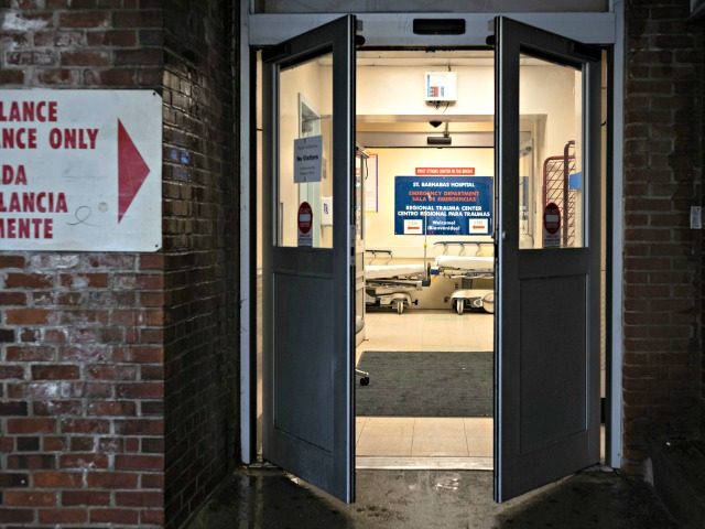 Doors lead into the Emergency Department at St. Barnabas Hospital on March 23 in the Bronx borough of New York City. Misha Friedman/Getty Images