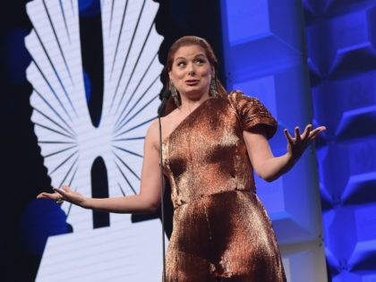 NEW YORK, NY - MAY 06: Debra Messing accepts the Excellence in Media award at the the 28th