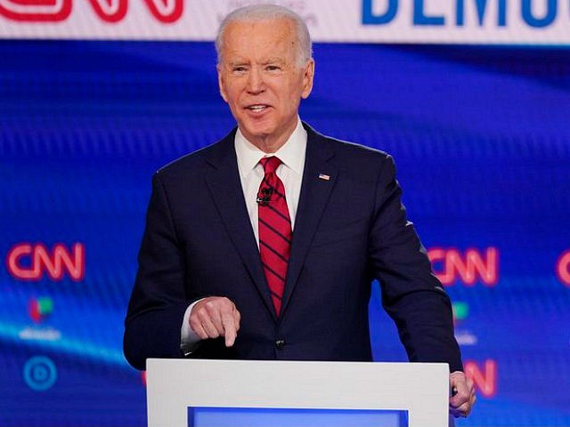 Former Vice President Joe Biden, participates in a Democratic presidential primary debate