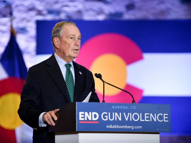 AURORA, CO - DECEMBER 05: Democratic presidential candidate, former New York City Mayor Michael Bloomberg speaks during an event to introduce his gun safety policy agenda at the Heritage Christian Center on December 5, 2019 in Aurora, Colorado. The event, which was closed to the public, was held with survivors …