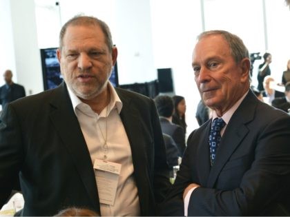 NEW YORK, NY - APRIL 22: Producer Harvey Weinstein (L) and Michael Bloomberg attend Bloomberg - Business of Entertainment Breakfast at Bloomberg Foundation Building on April 22, 2014 in New York City. (Photo by Slaven Vlasic/Getty Images for the 2014 Tribeca Film Festival)