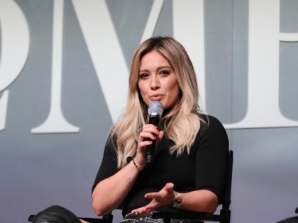 NEW YORK, NY - NOVEMBER 10: Actress Hilary Duff speaks onstage during "Inside TV Land