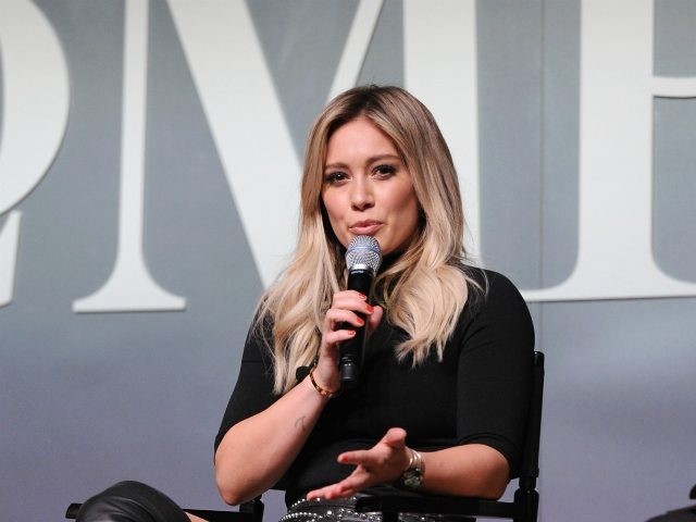 NEW YORK, NY - NOVEMBER 10: Actress Hilary Duff speaks onstage during "Inside TV Land
