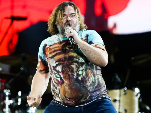 RIO DE JANEIRO, BRAZIL - SEPTEMBER 28: Jack Black performs on stage during the Tenacious D concert during the Rock in Rio 2019 at Cidade do Rock on September 28, 2019 in Rio de Janeiro, Brazil. (Photo by Alexandre Schneider/Getty Images)