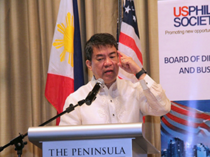 Sen. Koko Pimentel delivered his remarks at the US-Philippines Society Breakfast Panel Pre