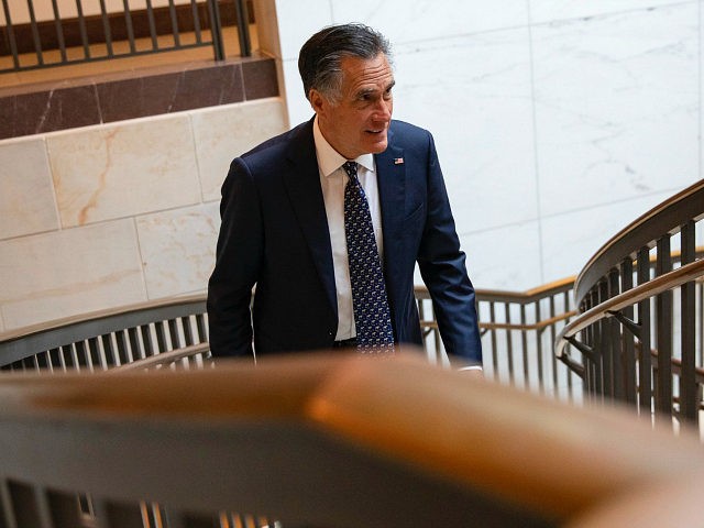 WASHINGTON, DC - MARCH 10: Sen. Mitt Romney (R-UT) leaves a briefing for Senators by offic