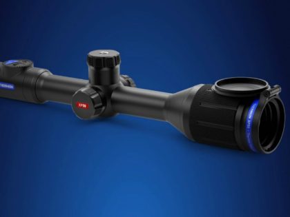 The Pulsar Thermion XM50 Thermal Imaging Riflescope detects heat signatures at over 2,000 yards, providing a crisp, detailed view of wild game in an otherwise pitch black night.