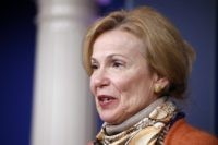Dr. Deborah Birx, White House coronavirus response coordinator, speaks about the coronavirus in the James Brady Briefing Room, Wednesday, March 25, 2020, in Washington. (AP Photo/Alex Brandon)