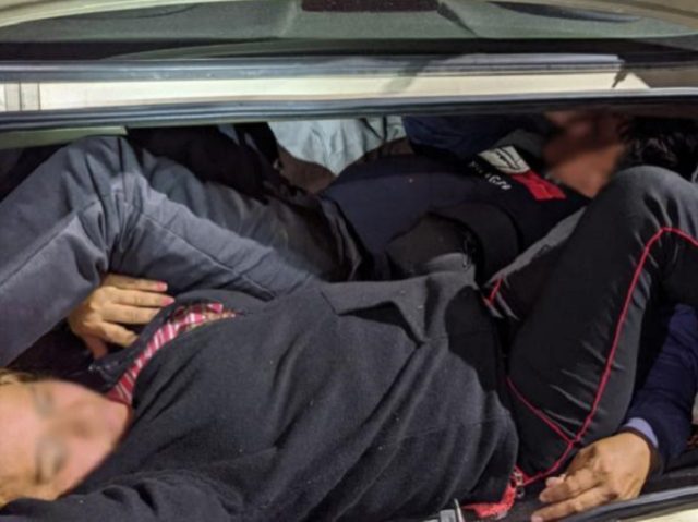 U.S. Border Patrol agents find three illegal aliens locked in the trunk of a Buick sedan in southern Arizona. (Photo: U.S. Border Patrol/Tucson Sector)