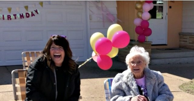 Grandmother Receives Surprise 100th Birthday Party Parade