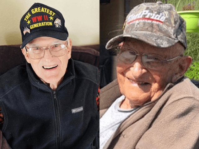World War II Navy veteran Bill Kelly and Army veteran William Lapschies.