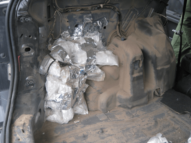 Border Patrol agents find 42 bundles of methamphetamine hidden in a Dodge Journey at the Interstate 8 immigration checkpoint. (Photo: U.S. Border Patrol/San Diego Sector)