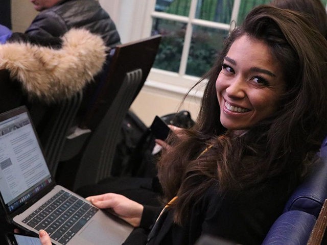 OANN's Chanel Rion at a White House press briefing.