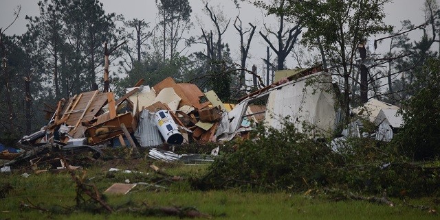 An Onalaska home is destroyed by the tornado on April 22. (Photo: Lana Shadwick/Breitbart Texas)