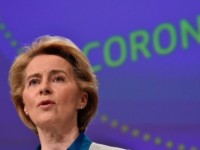 The President of European Commission Ursula von der Leyen holds a press conference on the
