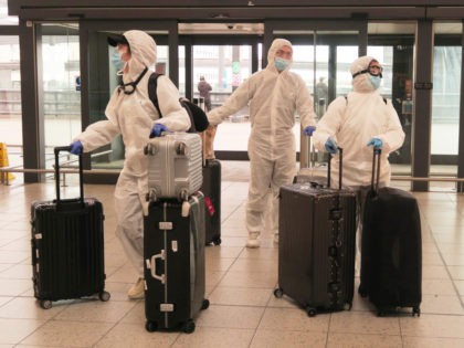 LONDON, UNITED KINGDOM - MARCH 17: Passengers determined to avoid the coronavirus before l
