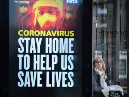 EDINBURGH, SCOTLAND - APRIL 17: Members of the public are seen out on Princess Street during the coronavirus pandemic on April 17, 2020 in Edinburgh, Scotland.The Coronavirus (COVID-19) pandemic has spread to many countries across the world, claiming over 120,000 lives and infecting over 2 million people. (Photo by Jeff …