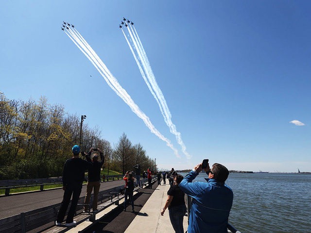 NEW YORK, - APRIL 28: The U.S. Navy's Blue Angels and U.S. Air Force's Thunderbirds perfor