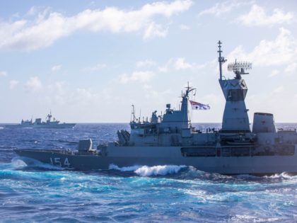 HMAS Parramatta and HMCS Ottawa during Exercise Pacific Vanguard 2019 for the East Asia Deployment.