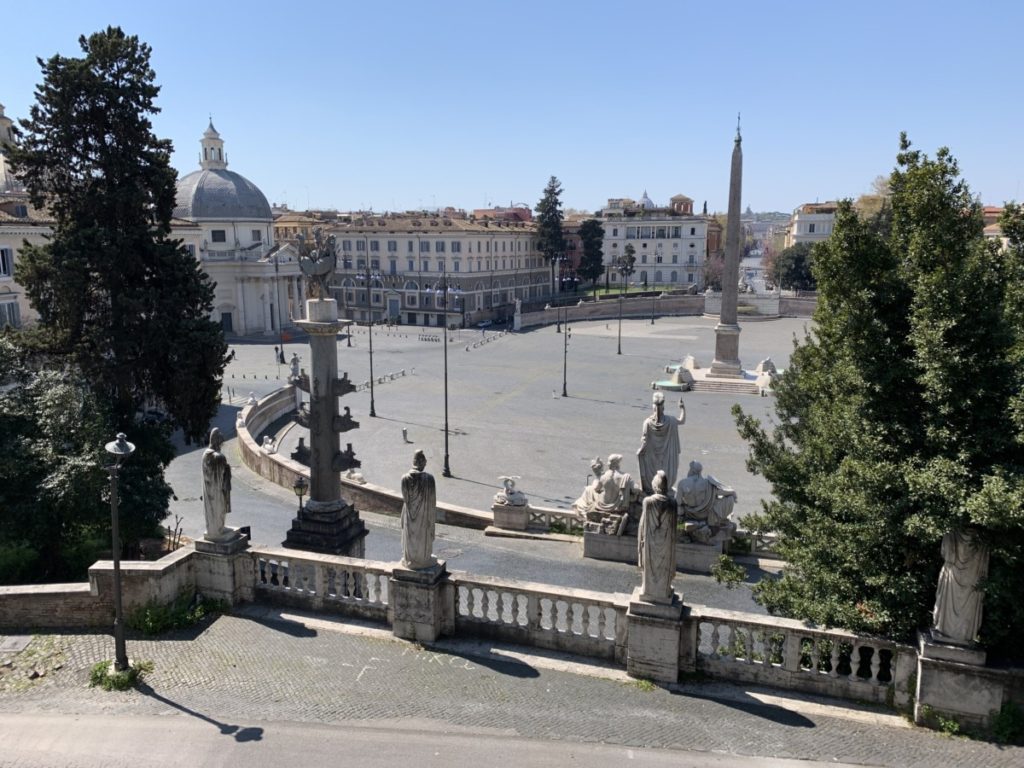 Looking down on Piazza del Popolo.