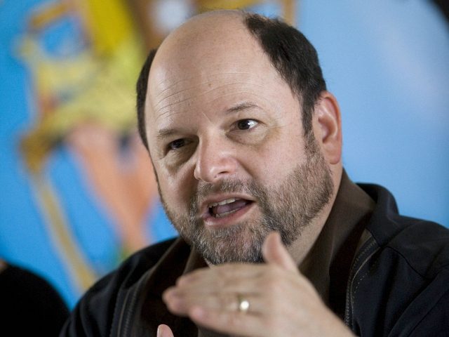 U.S. actor Jason Alexander talks during a press conference at a hotel in east Jerusalem, Wednesday, June 24, 2009. Alexander was a creator of Imagine 2018, a project that made short films out of Israeli and Palestinian high school students' stories about what the world would be like 10 years …