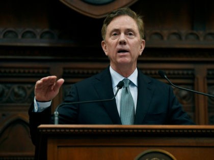 In this Feb. 20, 2019 photo, Connecticut Gov. Ned Lamont delivers his budget address at th