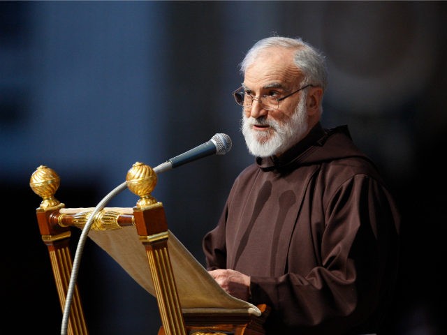 Capuchin priest Raniero Cantalamessa preaches during the Passion of Christ Mass inside St. Peter's Basilica, at the Vatican, Friday, March 29, 2013. Pope Francis began the Good Friday service at the Vatican with the Passion of Christ Mass and hours later will go to the ancient Colosseum in Rome for …