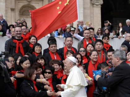 Pope Francis meets a group of faithful from China at the end of his weekly general audienc