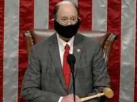 Rep. Brad Sherman (D-CA) wore a medical mask on Tuesday as he gaveled in a pro-forma session of the House of Representatives.