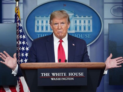 US President Donald Trump speaks during the daily briefing on the novel coronavirus, which