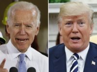In this combination of file photos, former Vice President Joe Biden speaks in Collier, Pa., on March 6, 2018, and President Donald Trump speaks in the Oval Office of the White House in Washington on March 20, 2018. For a moment, West Virginia looked like it was going to be …