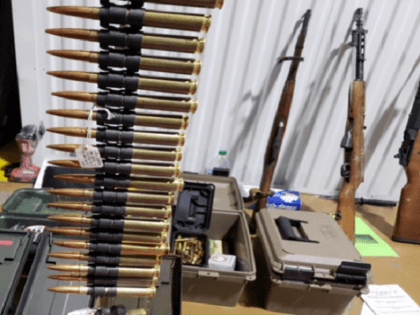 Imperial County Sheriff's Office investigators and El Centro Sector Border Patrol agents seized a cache of stolen firearms and ammunition in Calexico, California. (Photo: U.S. Border Patrol/El Centro Sector)