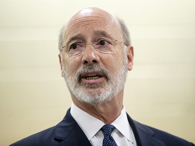 Pennsylvania Gov. Tom Wolf speaks after signing legislation into law at Muhlenberg High Sc