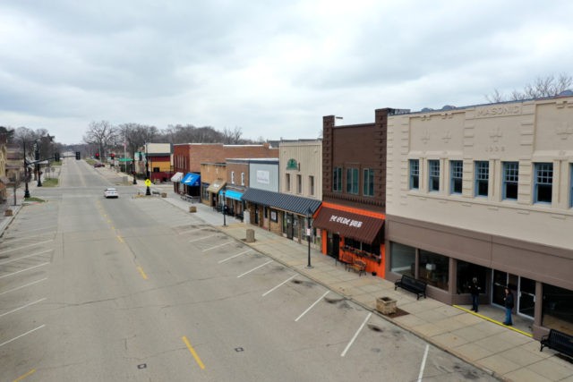 ROCKTON, ILLINOIS - MARCH 24: A normally busy Main Street is deserted as the small businesses that line the business district remain closed after the governor instituted a shelter-in-place order in an attempt to curtail the spread of the coronavirus (COVID-19) on March 24, 2020 in Rockton, Illinois. Rockton is …
