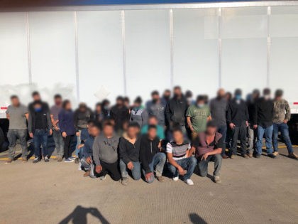 Laredo North Station Border Patrol agents apprehend 36 illegal aliens locked inside a tractor-trailer rig at the Interstate 35 immigration checkpoint. (Photo: Laredo Sector/U.S. Border Patrol)
