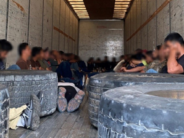 Laredo North Station Border Patrol agents apprehend 54 illegal aliens, including two juveniles, locked in a tractor-trailer in South Texas. (Photo: U.S. Border Patrol/Laredo Sector)