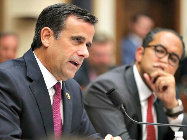 Rep. John Ratcliffe (R-Texas) questions former Special Counsel Robert Mueller as he testifies before the House Intelligence Committee about his report on Russian interference in the 2016 presidential election in the Rayburn House Office Building in Washington on July 24, 2019. (Chip Somodevilla/Getty Images)