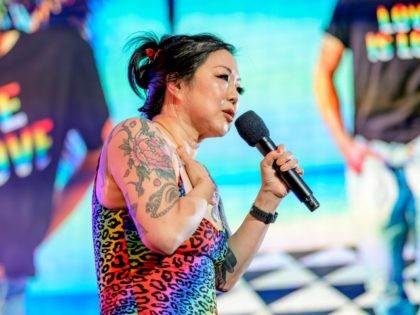 NEW YORK, NEW YORK - JUNE 30: Comedian Margaret Cho hosts the Closing Ceremony of WorldPride NYC 2019 at Times Square on June 30, 2019 in New York City. (Photo by Roy Rochlin/Getty Images)