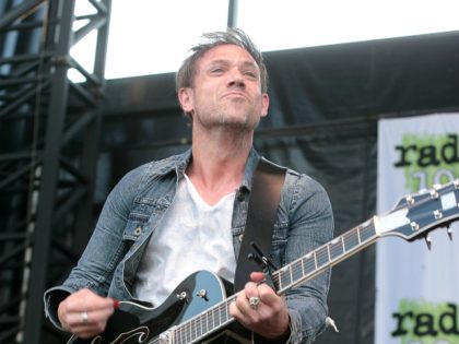Mikel Jollett of The Airborne Toxic Event performs in concert during the Radio 104.5 Summer Block Party at Festival Pier on Sunday, May 3, 2015, in Philadelphia. (Photo by Owen Sweeney/Invision/AP)