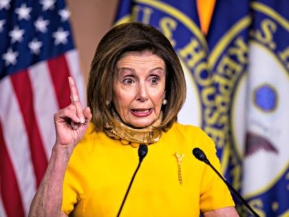 House Speaker Nancy Pelosi of Calif., speaks during a news conference on Capitol Hill, Wednesday, May 20, 2020, in Washington. (AP Photo/Manuel Balce Ceneta)